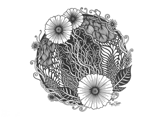Selected from the Ryn Rose 2023 "100-day challenge" collection.  Hand drawn Art inspired by nature.